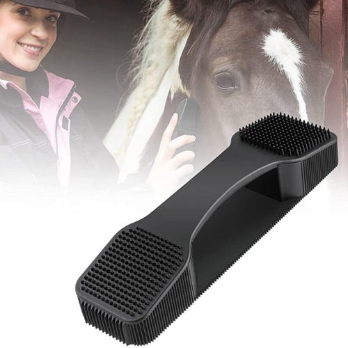 Handle Horse Shedding Tool Scrubber Pet Comb Removal Hair Massage Brush