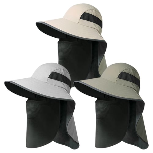 Fishing Hat with Neck Flap for Men Face Neck Flap Cover Wide Brim