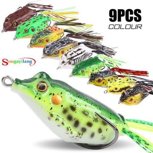  Topwater Frog Lure Bass Trout Fishing Lures Kit Set