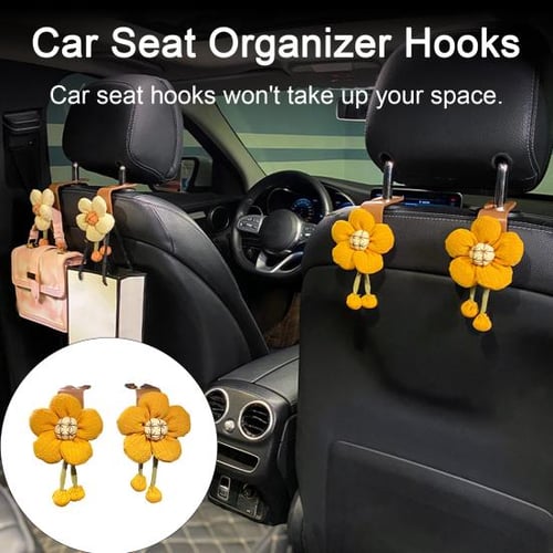 These headrest hooks keep my car organized and clutter free