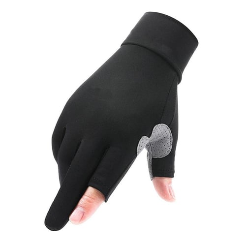 Sunscreen Gloves Women Elastic Ice Silk Thin Half-finger Exposed Two-finger  Fingerless Driving Gloves UV