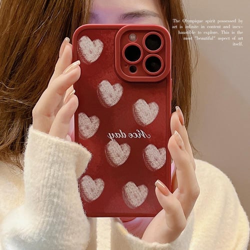 Cheap Luxury Electroplate Plush Love Heart Wrist Bracelet Phone Case For iPhone  14 Pro Max 11 12 13 Pro Max X XS XR 7 8 Plus Soft Back Cover