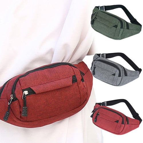 Large Capacity 4 Layers Zipper Pocket Fanny Pack Waterproof Adjustable  Waistband Waist