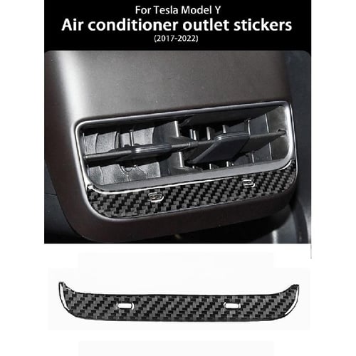 For Tesla Model Y + Model 3 2017-2022 Carbon Fiber Rear Air Conditioning  Outlet Trim Cover Car Accessories Interiors - buy For Tesla Model Y + Model  3 2017-2022 Carbon Fiber Rear