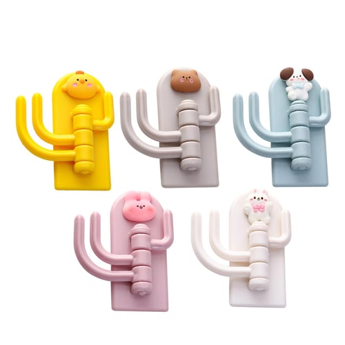 Cute Multifunctional Adhesive Plastic Sticky Hook Cartoon Wall Hook Keys  Hanger Hooks Racks Holder