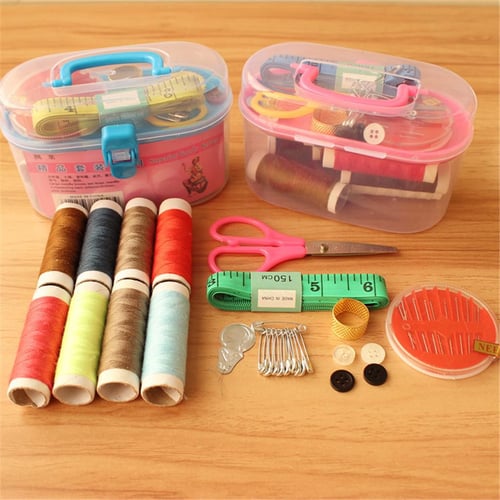 70pcs Mini Travel Sewing Kit Premium Thread Spools Sewing Supplies With  Storage Box For Beginners