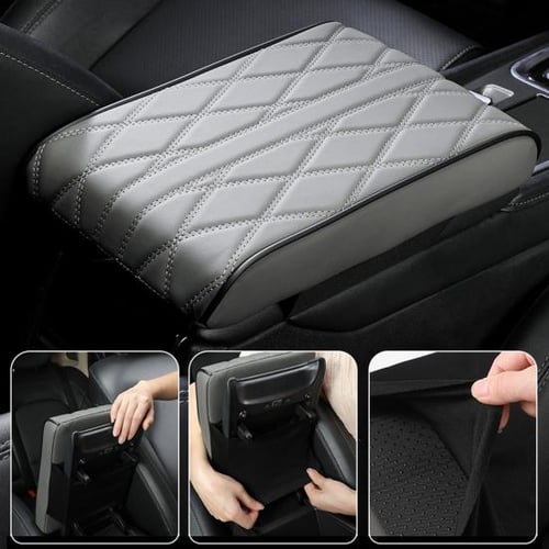 Car Armrest Box Mats Memory Foam Vehicle Arm Rest Box Pads Leather
