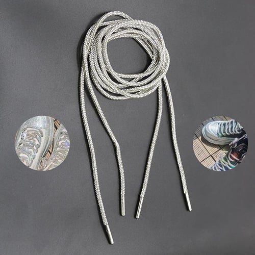 Cheap 1Pcs DIY Strings Rhinestone Shoelaces Luxury Rainbow Diamond Shoe  Laces Sneakers Laces Shoes Round Shoelace 100CM