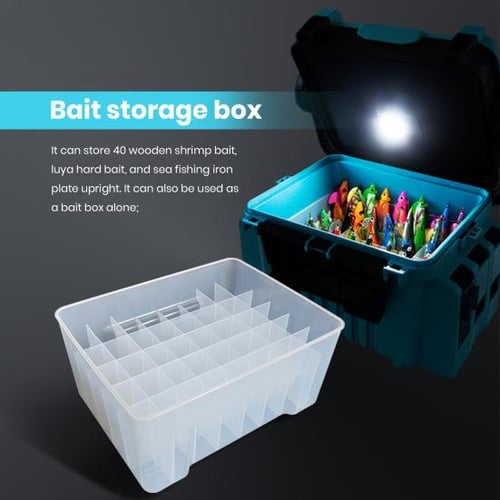 Fishing Bait Storage Box Large Capacity 40 Grids Drain Hole Design