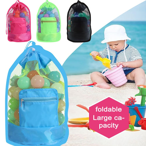 Mesh beach bag on sale for sand toys