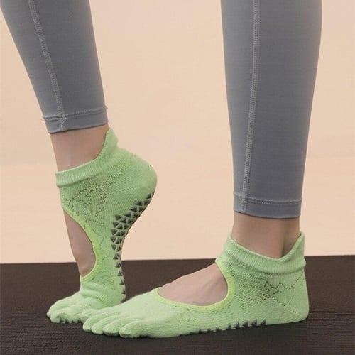 Silicone Non-slip Yoga Socks Five Toes Backless Breathable Dance