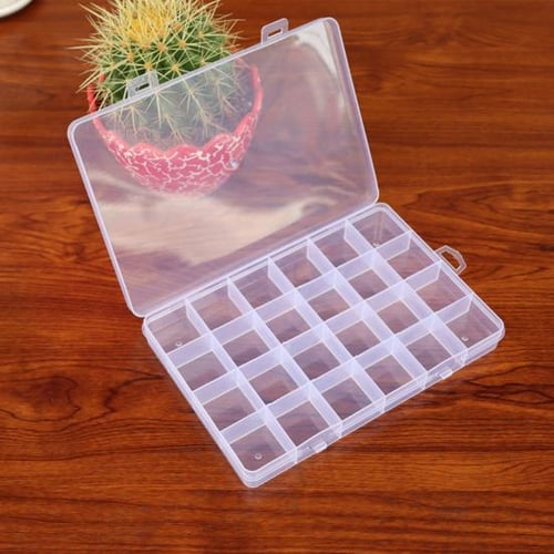 3pcs Portable Fishing Tackle Organizer 24 Compartments Transparent Tackle Box, Size: Small