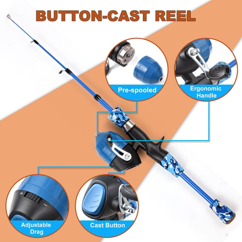 Kids Fishing Rod and Reel Combo Full Kit 1.2m/1.5m Telescopic Casting Rod  Pole with Spincast Reel - buy Kids Fishing Rod and Reel Combo Full Kit