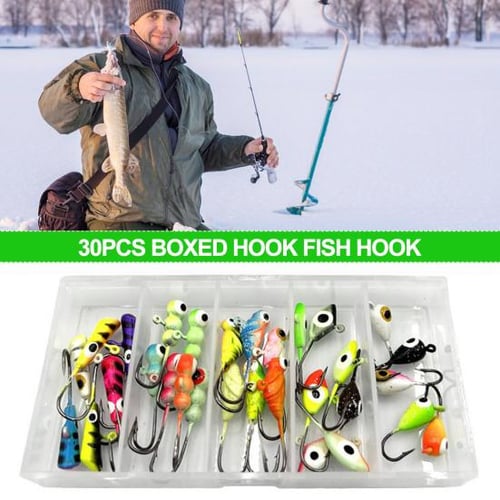 30Pcs/Set Glow in The Dark Fishing Lures Kit with Single Hook Prevent  Escape Ice Fishing Jig Heads Set Crappie Panfish Luminous Fishhook Sea -  buy