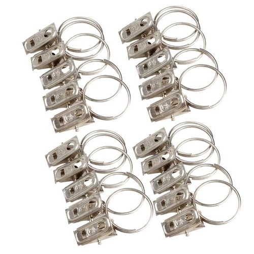 20pcs Stainless Steel Window Shower Curtain Rod Clips Rings Drapery Clips -  buy 20pcs Stainless Steel Window Shower Curtain Rod Clips Rings Drapery  Clips: prices, reviews