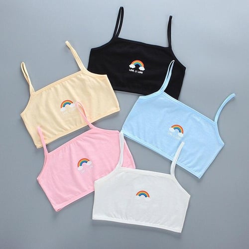 Young Girls Solid Soft Cotton Bra Training Bras Puberty Teenage Breathable  Underwear Kid Cloth for Teen Girls : : Home
