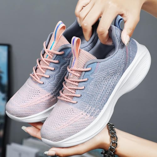 Women casual shoes sales mesh cushioned outdoor sneakers