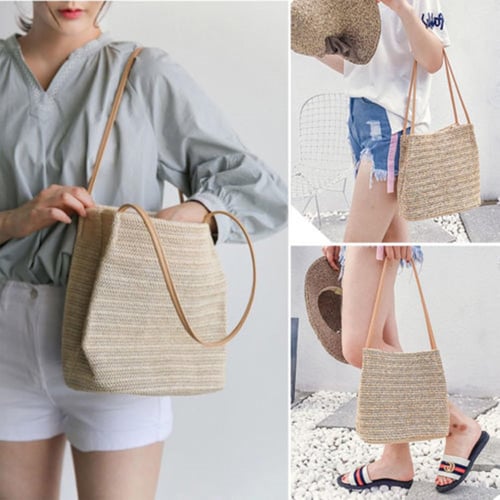 Oversized Straw Bag Vacation For Summer, Women Large Straw Woven Tote Large  Beach Handmade Weaving Shoulder Bags Purse Straw Handbag, Beach Bag for