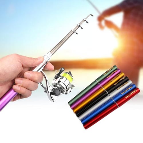 1m / 1.4m Pocket Collapsible Fishing Rod Reel Combo Mini Pen Fishing Pole  Kit Telescopic Fishing