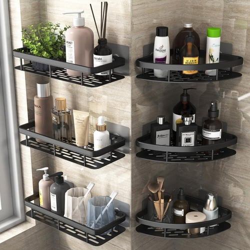 Cheap PDTO Self Adhesive Shower Shelf Bathroom Shelf Stick on Wall Shower  Caddy Holder Rack