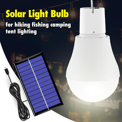 Portable Solar Panel Powered LED Lights Bulb Light Tent Lamp