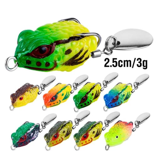 2.5cm/3g Mini Frog Fishing Lures With Spoon Double Hooks Artificial Fake Bait  Soft Jump Frog Bait - buy 2.5cm/3g Mini Frog Fishing Lures With Spoon  Double Hooks Artificial Fake Bait Soft Jump