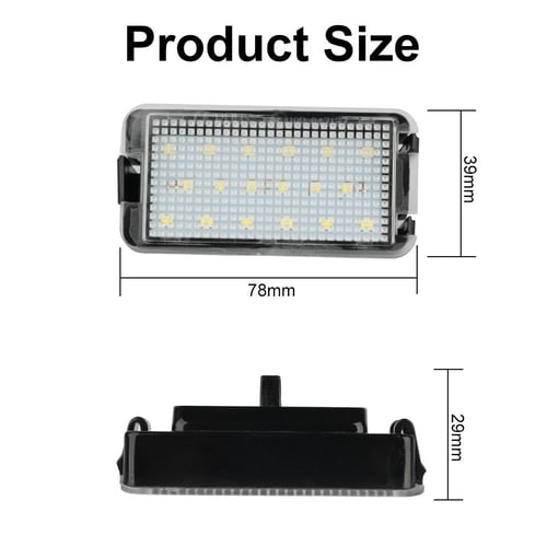 2pcs License Plate Light Car LED Number Lamp For Seat Ibiza 6L ab Arosa  Altea Cordoba MK1 MK2 Leon 1M Toledo 5P 2004-2009 Canbus