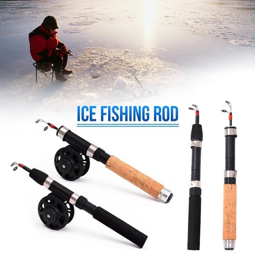 Fishing Set Telescopic Fishing Rod Mini +fishing Reel Buttle Protable For Ice Fishing Kids Adult Rod
