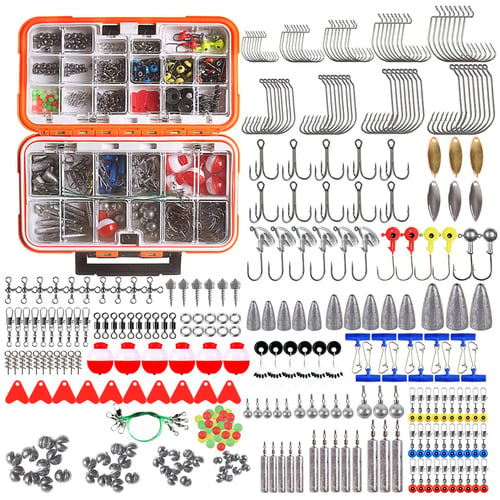 343pcs Fishing Accessories Kit Including Tackle Box Fishing Hooks Weights  Jig Heads Barrel Swivels - buy 343pcs Fishing Accessories Kit Including Tackle  Box Fishing Hooks Weights Jig Heads Barrel Swivels: prices, reviews