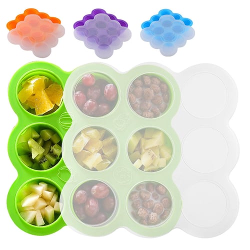 Silicone Baby Food Freezer Tray, Baby Food Storage Container, Microwave & Dishwasher Safe, for Homemade Baby Food, Fruit Purees & Vegetable and Breast