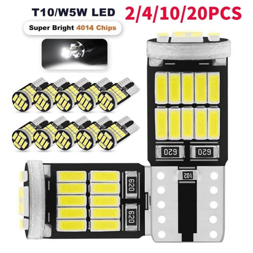 10Pcs T10 LED Bulb Canbus Car W5W LED Signal Light 12V 4014 24SMD