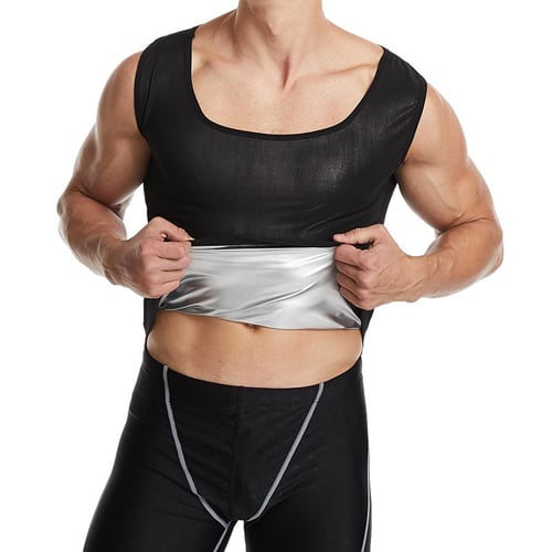 Men Sauna Sweat Slimming Fitness Top Trainer Vest Waist Training Gym Body  Shaper