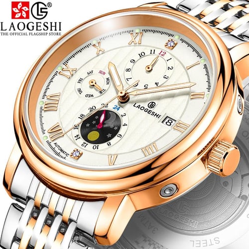 LAOGESHI New Top Men s Watch Mechanical Watch Full automatic Steel Band Multi function Simple Waterproof Men s Watch buy LAOGESHI New Top Men s