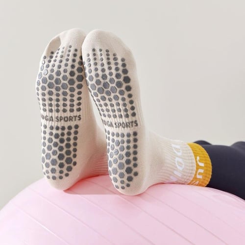 1 Pair Anti-Slip Sport Two Toe Yoga Socks, Fashionable Backless Pilates  Socks For Indoor Floor