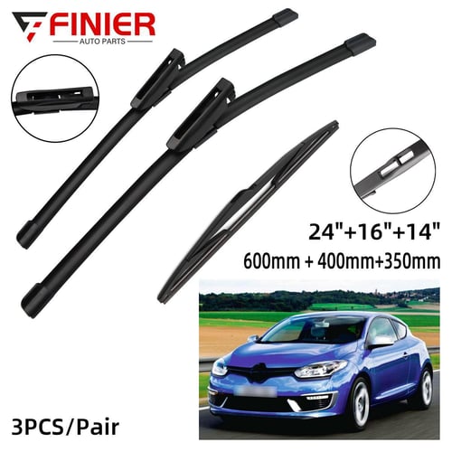 3PCS Wiper Blades For Renault Megane 3 Hatchback Coupe 2008-2016 24 16  14 Fit Front Windshield Windscreen Window Brushes Cutter Accessories - buy  3PCS Wiper Blades For Renault Megane 3 Hatchback Coupe