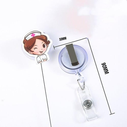 Cute Cartoon PU Leather Card Holder with Badge Reel Hospital Medical  Workers Work Card Name Tag Badge Holder for Nurse Doctor - buy Cute Cartoon  PU Leather Card Holder with Badge Reel