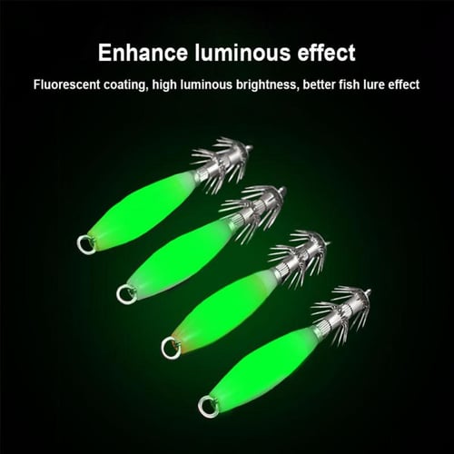 5pcs Luminous Squid Jig Hooks Octopus Fishing Baits Set With Double Layer  Hook For Freshwater - buy 5pcs Luminous Squid Jig Hooks Octopus Fishing