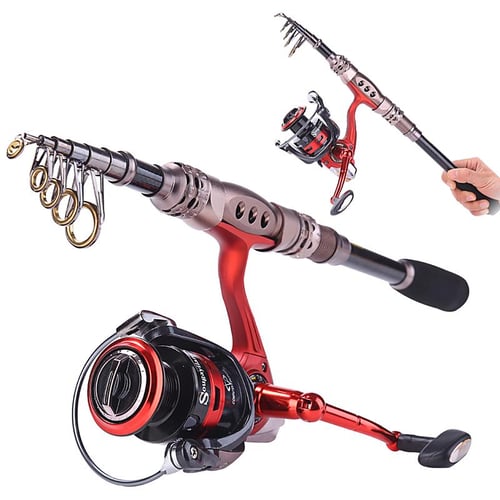 Sougayilang Portable Telescopic Fishing Rod and Reel Combos Travel