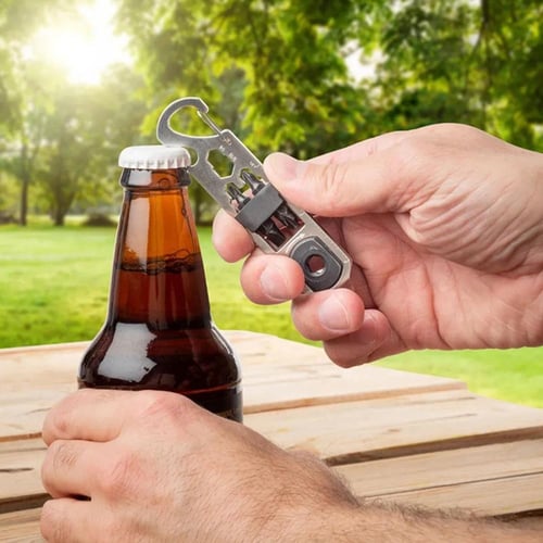 2Pcs Stainless Steel Mini Bottle Can Opener Keyring Keyhain Bar Wine Beer Bottle  Opener Outdoor Camping Tools