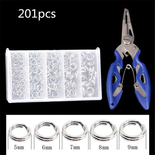 201Pcs Stainless Steel Fishing Split Rings Tackle Connector kit with  Fishing Pliers Fish Hook - buy 201Pcs Stainless Steel Fishing Split Rings  Tackle Connector kit with Fishing Pliers Fish Hook: prices, reviews