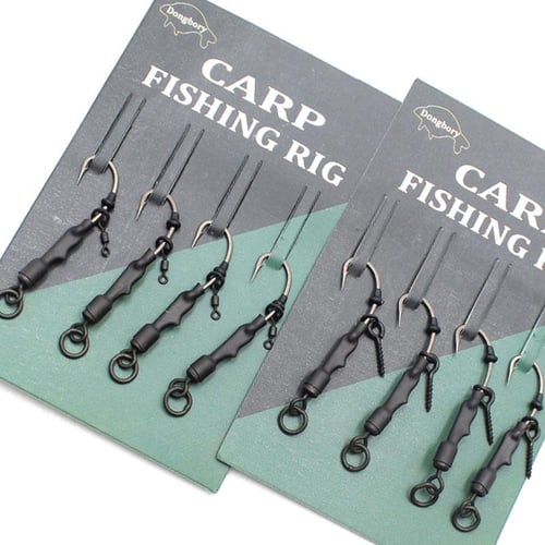 Cheap 6pcs Carp Fishing Hair Rigs Ready Made Carp Fishing Hook Size 2#4#6#8  Fishing Tackle Equipment Accessories Pesca
