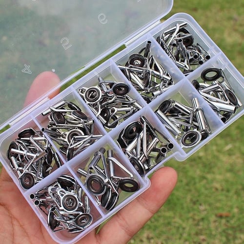 Fishing Rod Guide 80Pcs/Box Stainless Steel Guide Rod Tip Repair