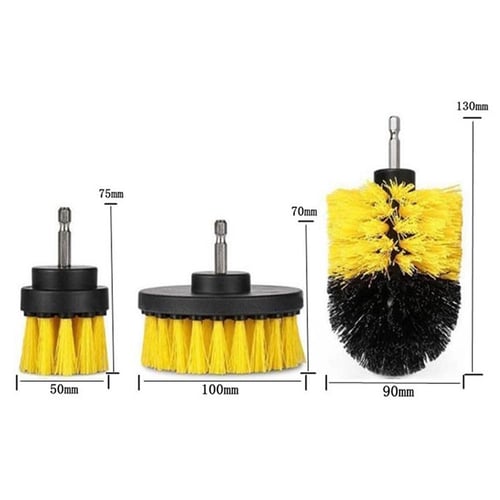 Drill Brushes Set 3pcs Tile Grout Power Scrubber Cleaner Spin Tub