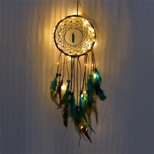 Dream Catcher Wall Decor, Handmade Dream Catcher with LED Light, Colorful  Feather Dream Catchers Wall Decor, Dreamcatchers Gift for Girls Kids Women