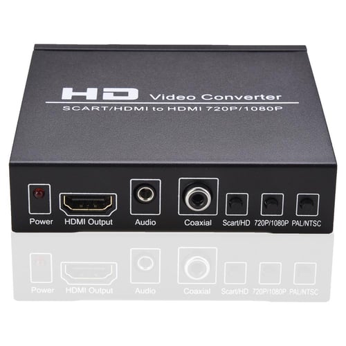 Scart To Hdmi Converter With Hdmi Cable, Full Hd 720p/1080p Switch Video  Audio Converter