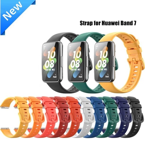 Silicone Strap for Huawei Band 7 Strap Accessories Smart Replacement  Watchband Wristband Correa Bracelet for Huawei Hornor Band 7 -orange 