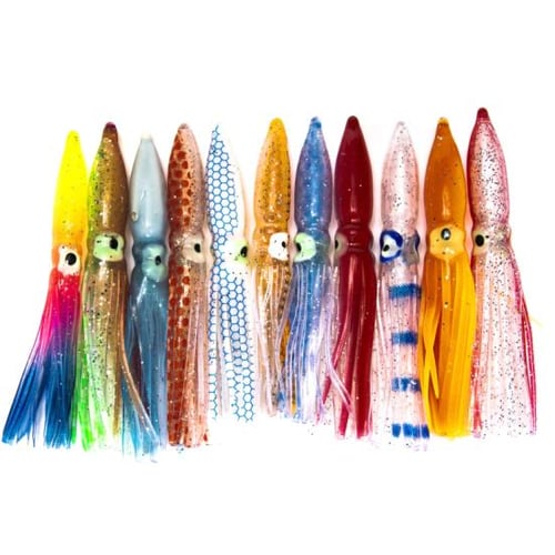 Artificial Fishing Tackle Saltwater Octopus Bait Squid Skirt Lure long tail