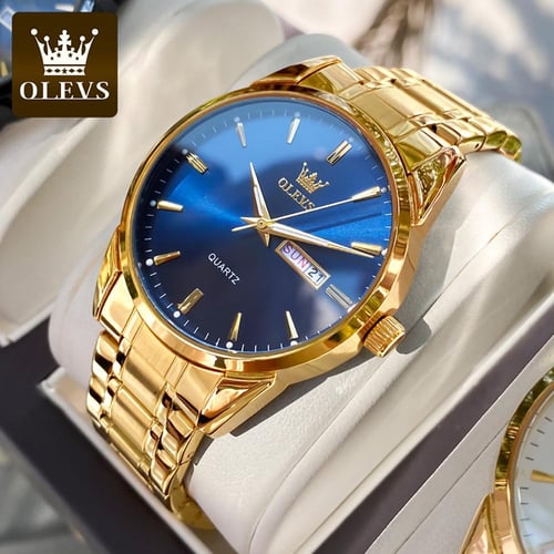 OLEVS Watch for Men Luxury Stainless Steel Men Quartz Wristwatches