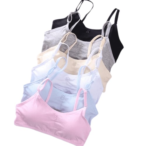 New Fashion Simple Cotton Girl Brassiere Outdoors Training Bras Girls  Camisole Without Steel Ring Comfortable Underwear