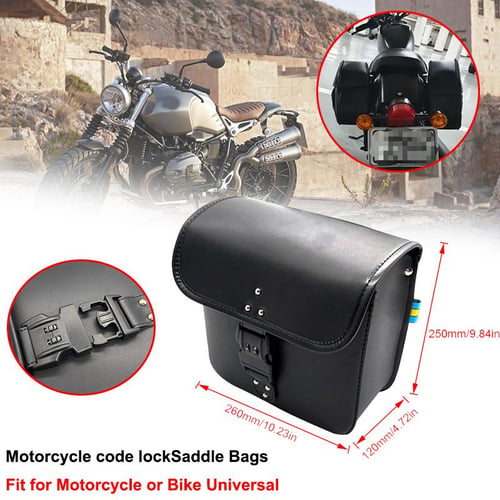 1 Pair Left Right Universal Motorcycle With code lock PU Leather Saddlebag  Side Tool Luggage Bags Saddle Bags Storage Tool - buy 1 Pair Left Right Universal  Motorcycle With code lock PU